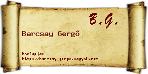 Barcsay Gergő névjegykártya